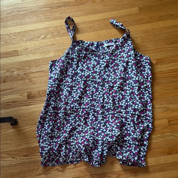 Floral Sleeveless Romper - Blue, White, Pink - Picture 1 of 2